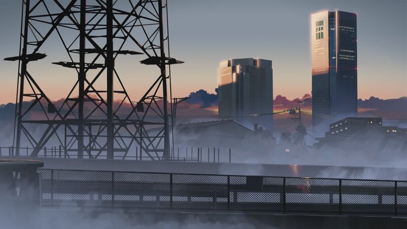 City skyline at dusk with steam