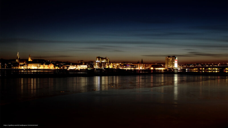 city skyline at night