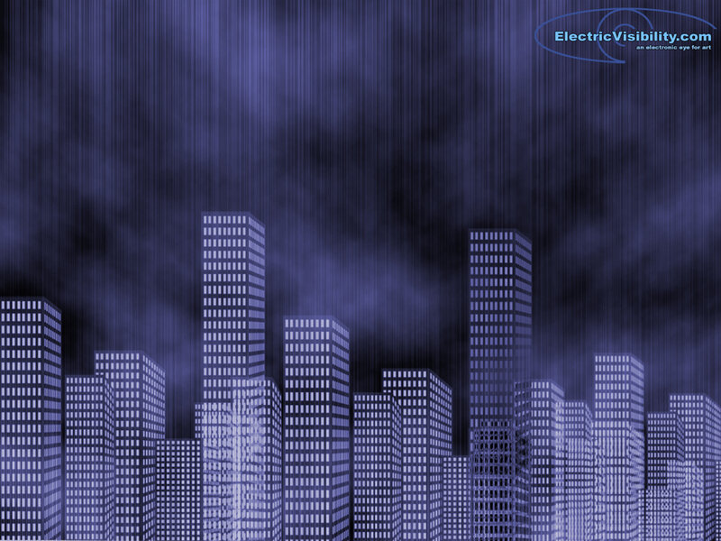 city skyline at night