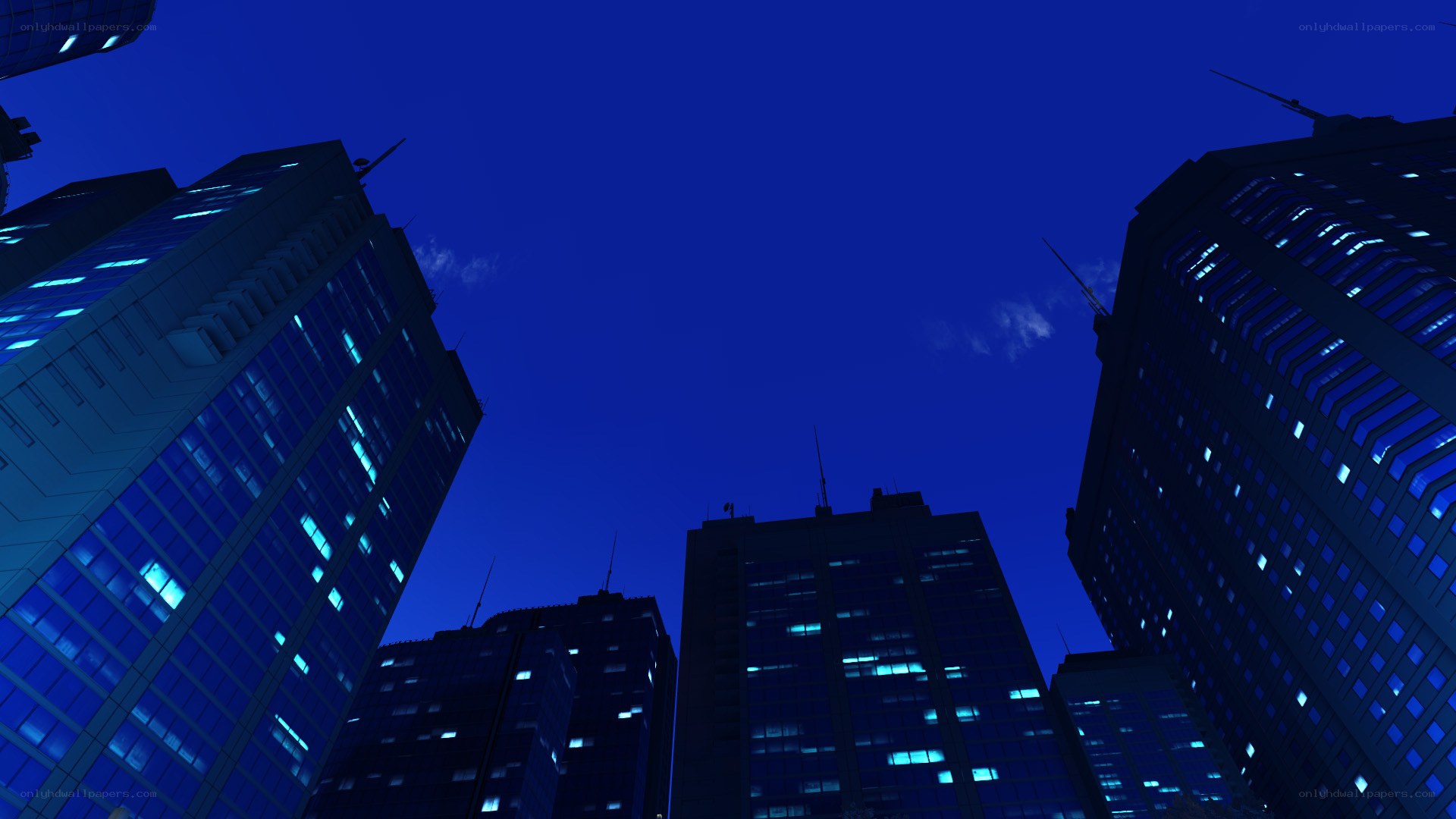 city skyline at night