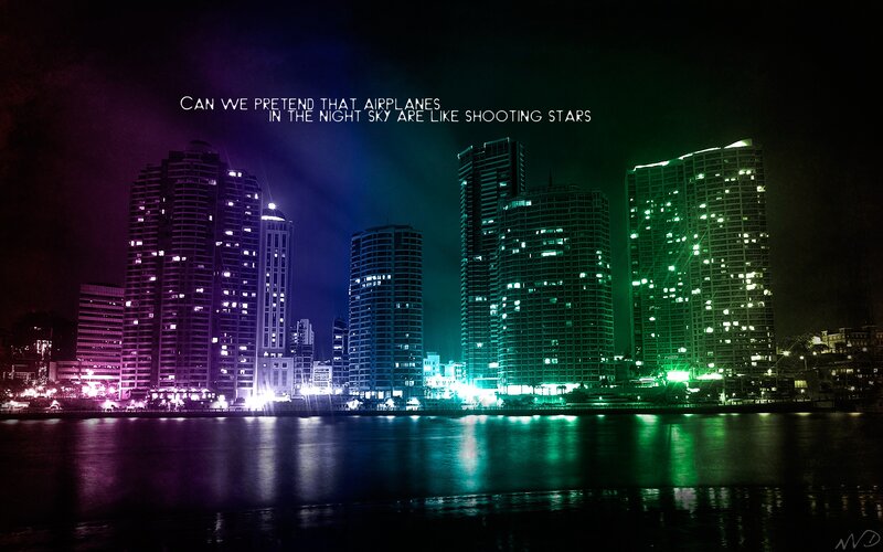 city skyline at night