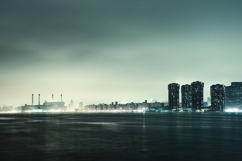 city skyline at night