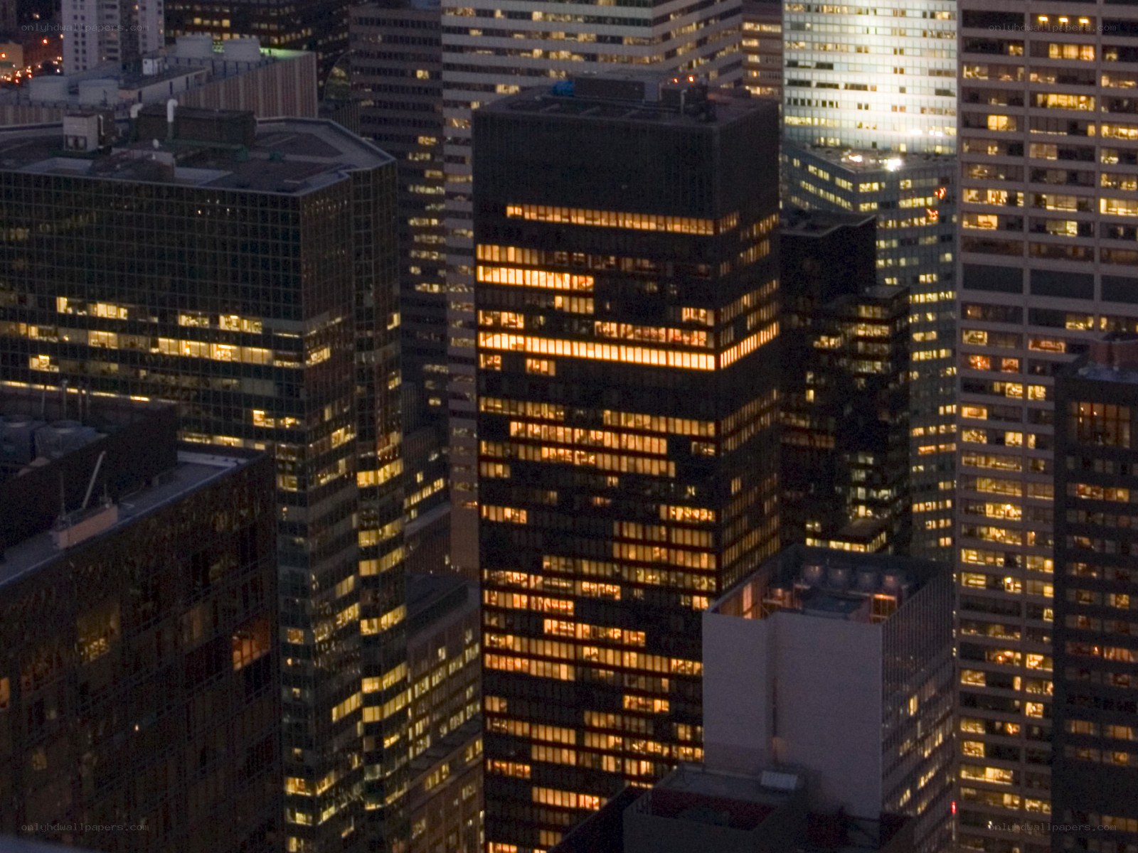 city skyline at night