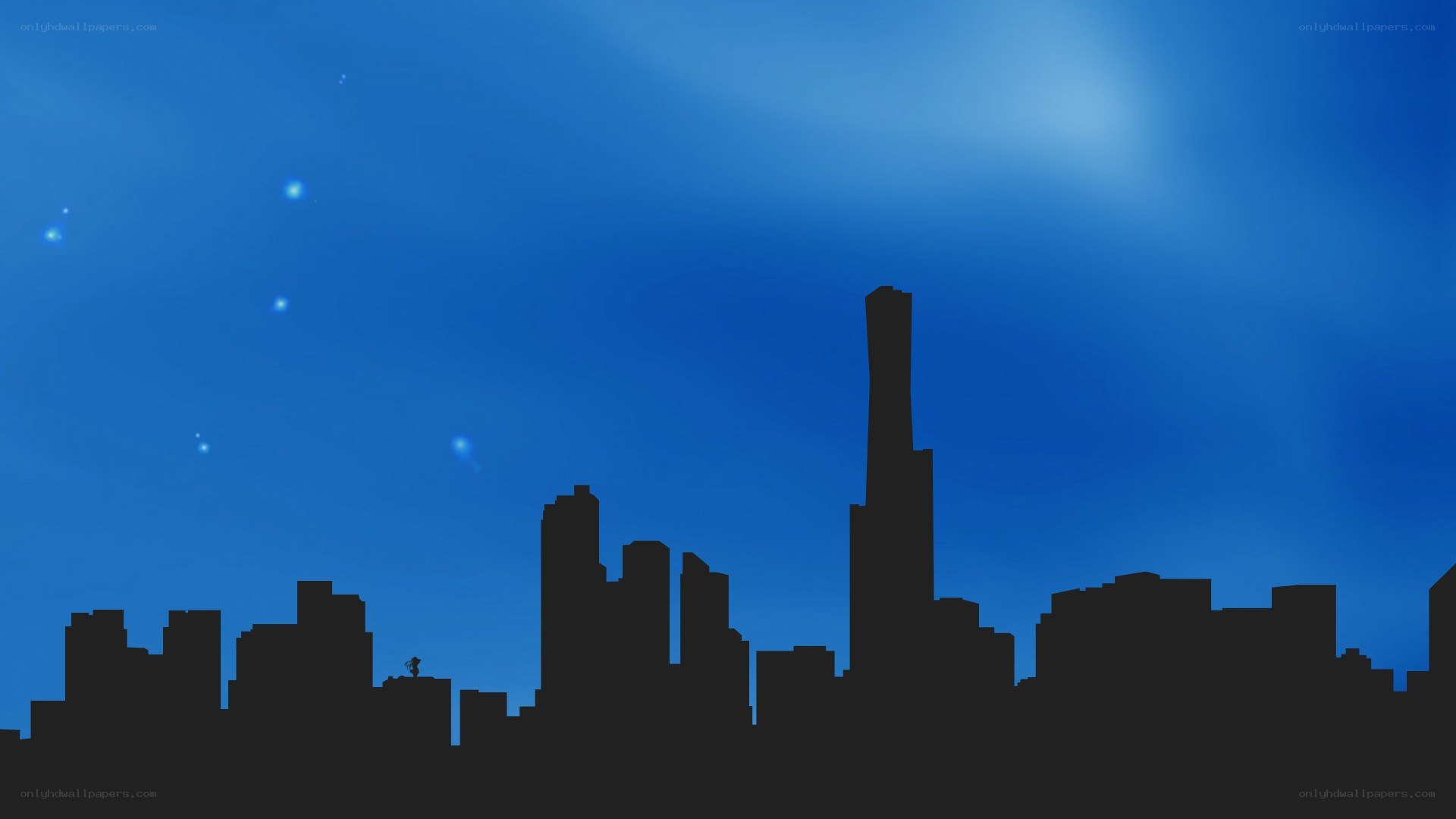 city skyline at night