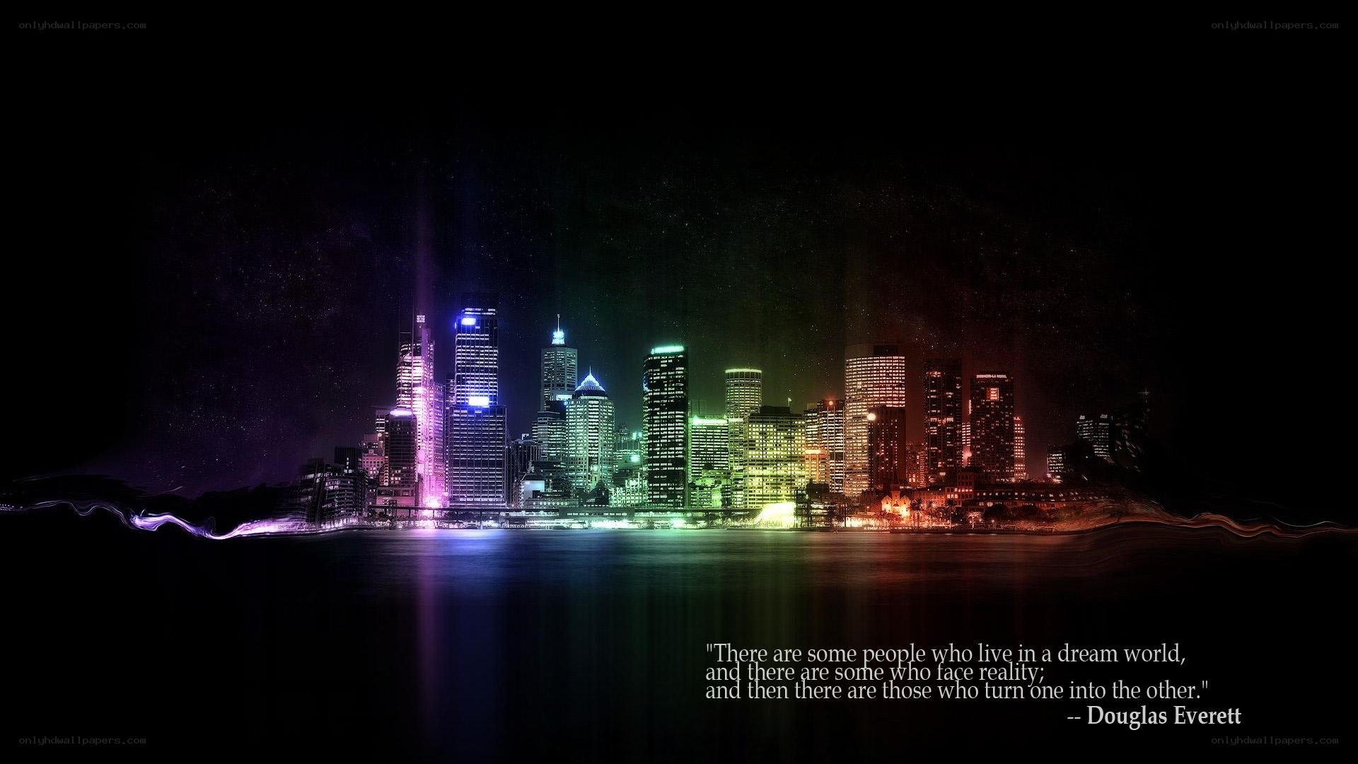city skyline at night