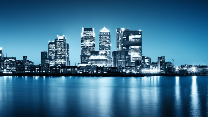 city skyline at night