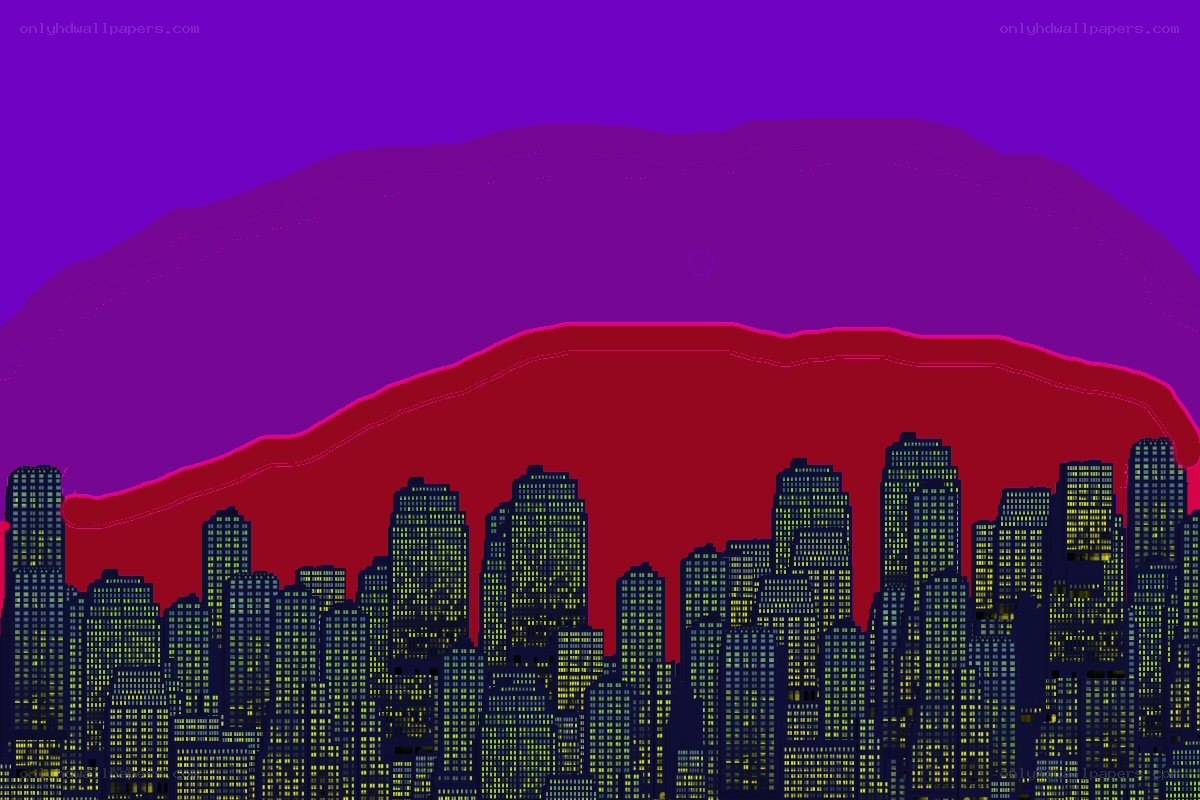 city skyline at night