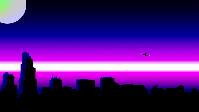 city skyline at night
