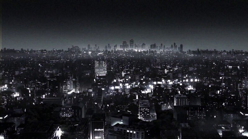 City Skyline at Night — Black, Dark, Anime