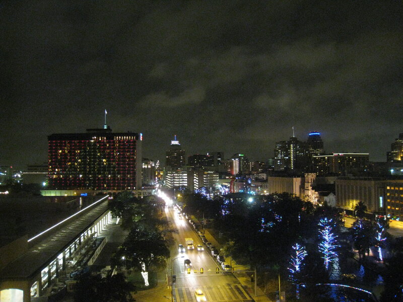 City Skyline at Night — Black, Dark, Photograph, Buildings, Cars