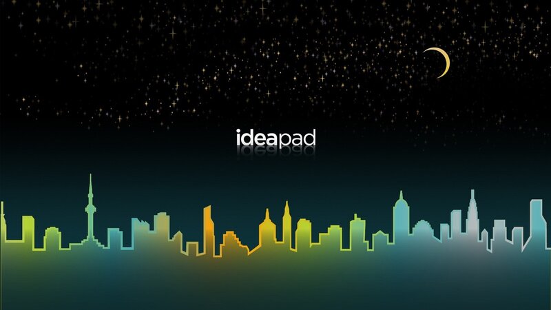 City Skyline at Night — Black, Serene, Digital Art, Stars, Moon