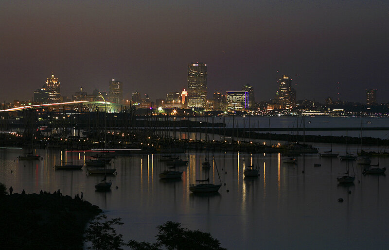 City Skyline at Night — Black