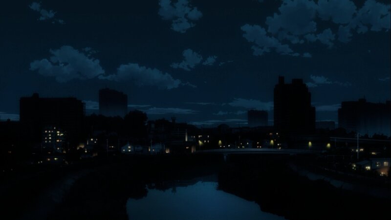 City Skyline at Night — Blue, Calm, Anime