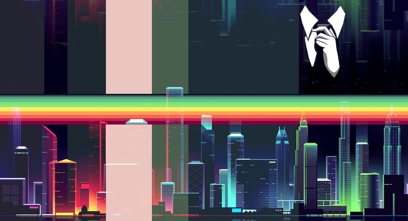City Skyline at Night — Blue, Futuristic
