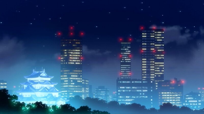 City Skyline at Night — Blue, Serene, Anime, Skyscrapers