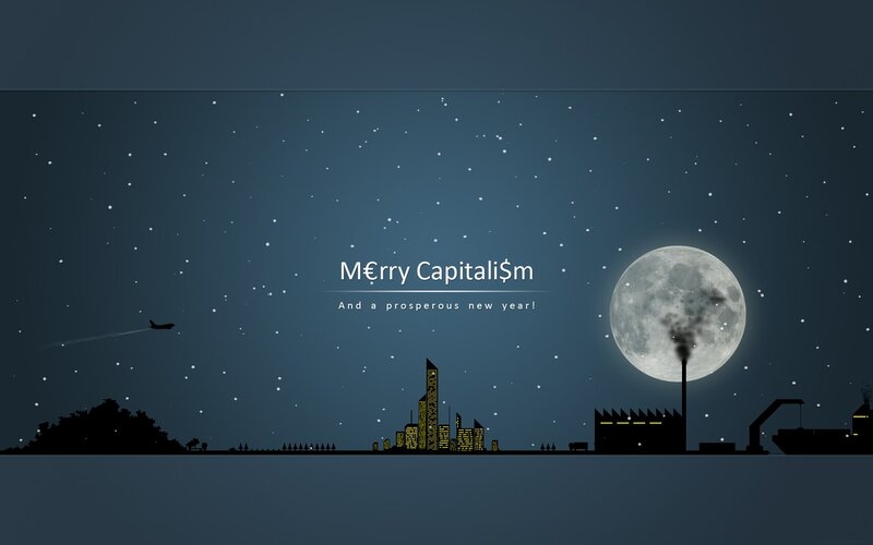 City Skyline at Night — Blue, Serene, Digital Art, Moon, Airplane