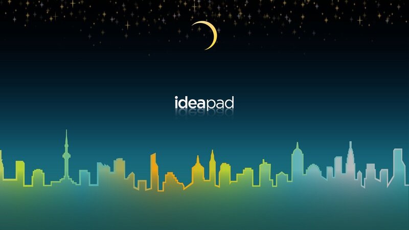 City Skyline at Night — Blue, Serene, Digital Art, Moon, Stars