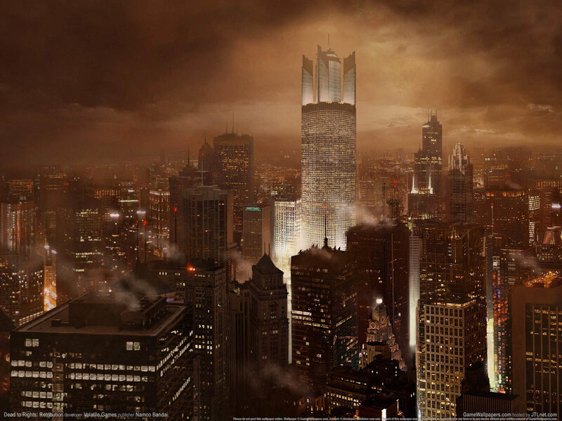 City Skyline at Night — Brown