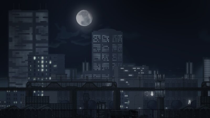 City Skyline at Night — Gray, Dark, Quiet