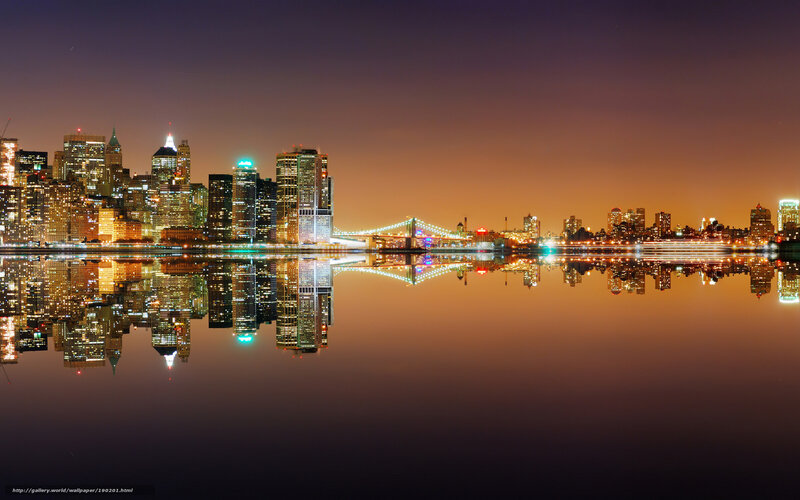 City Skyline at Night — Orange, Serene, Photograph, Buildings