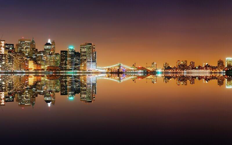 City Skyline at Night — Orange, Serene