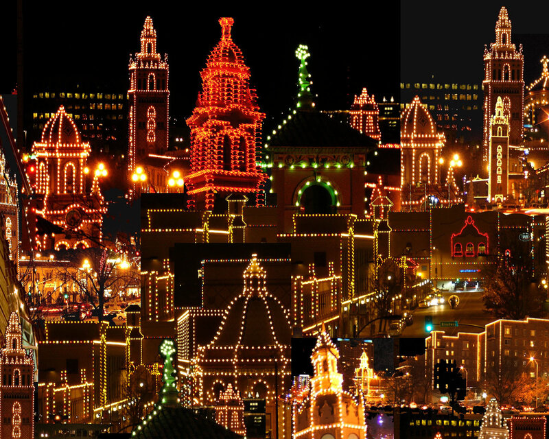City Skyline at Night — Red