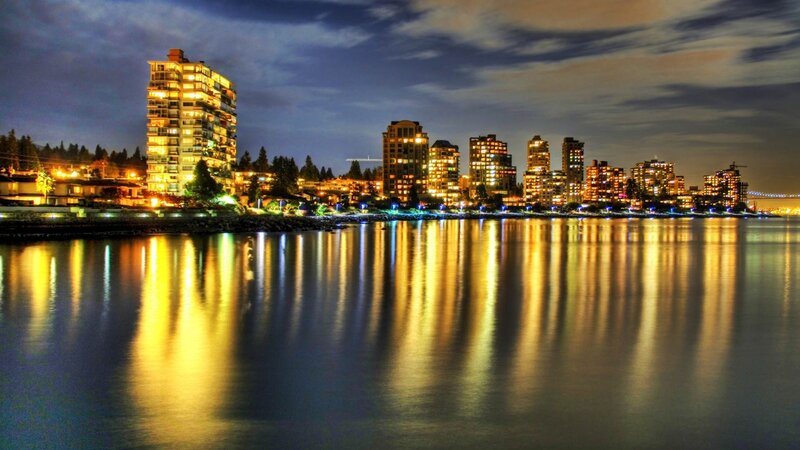 City Skyline at Night — Yellow, Calm