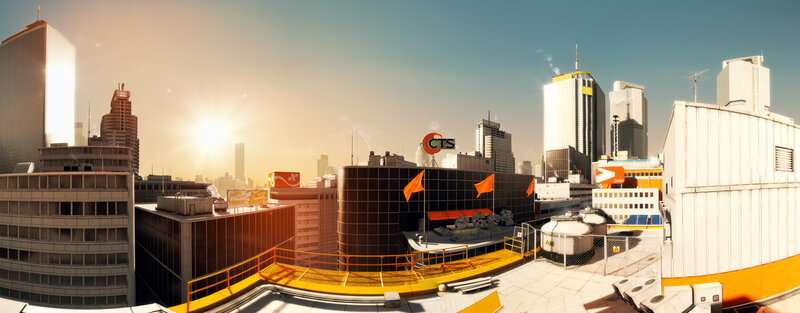 city skyline at sunrise