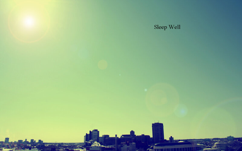 City Skyline at Sunrise — Green