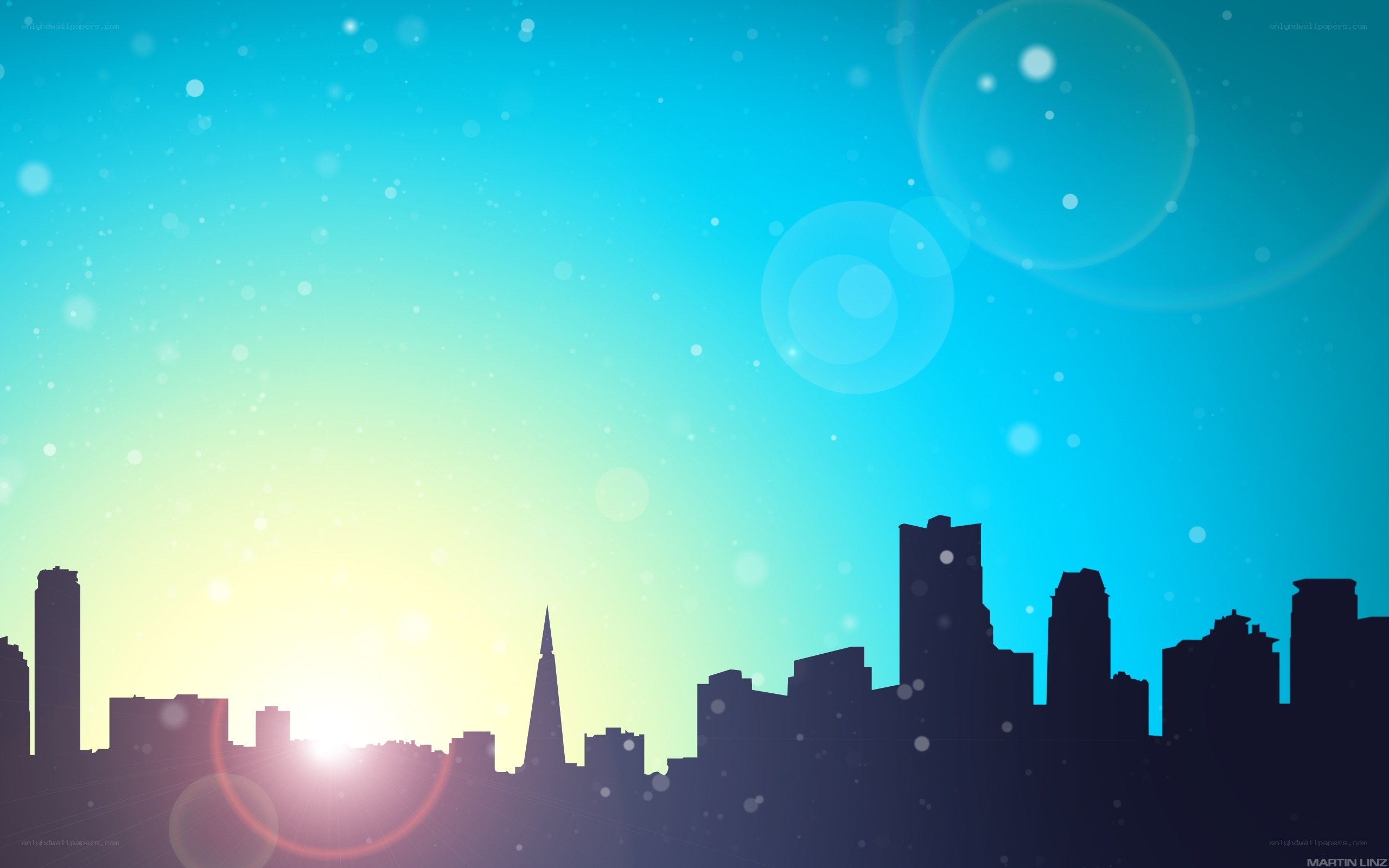 city skyline at sunrise