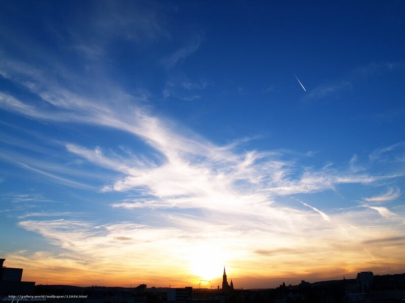City Skyline at Sunset — Blue, Serene