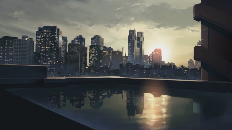 City Skyline at Sunset — Gray, Serene