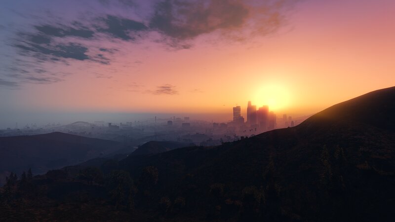 City Skyline at Sunset — Orange, Serene, 3d Render