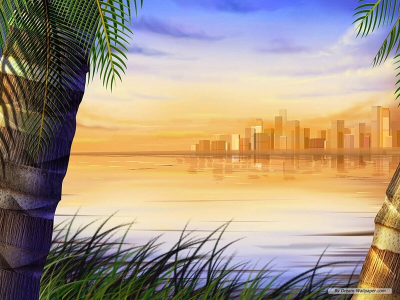 City Skyline at Sunset — Orange, Serene