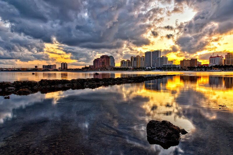 City Skyline at Sunset — Yellow