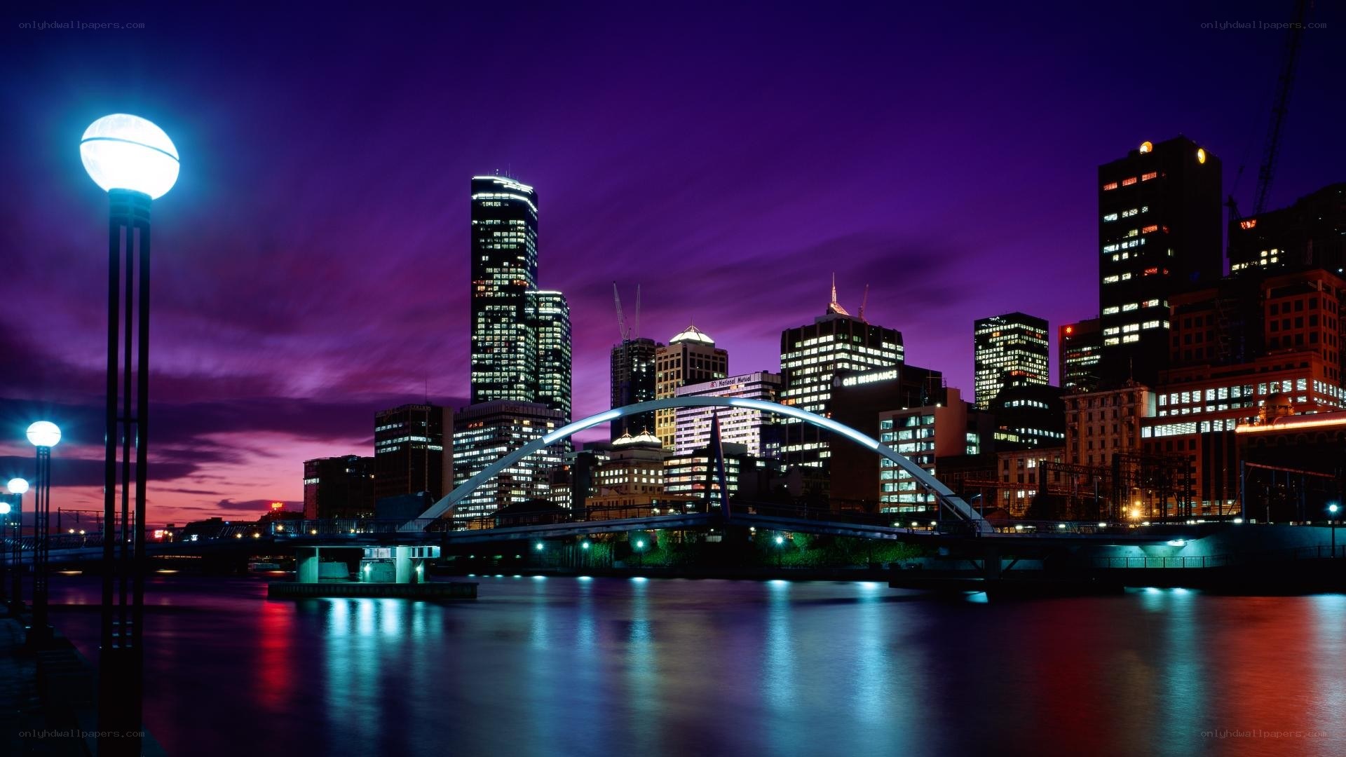 City skyline at twilight