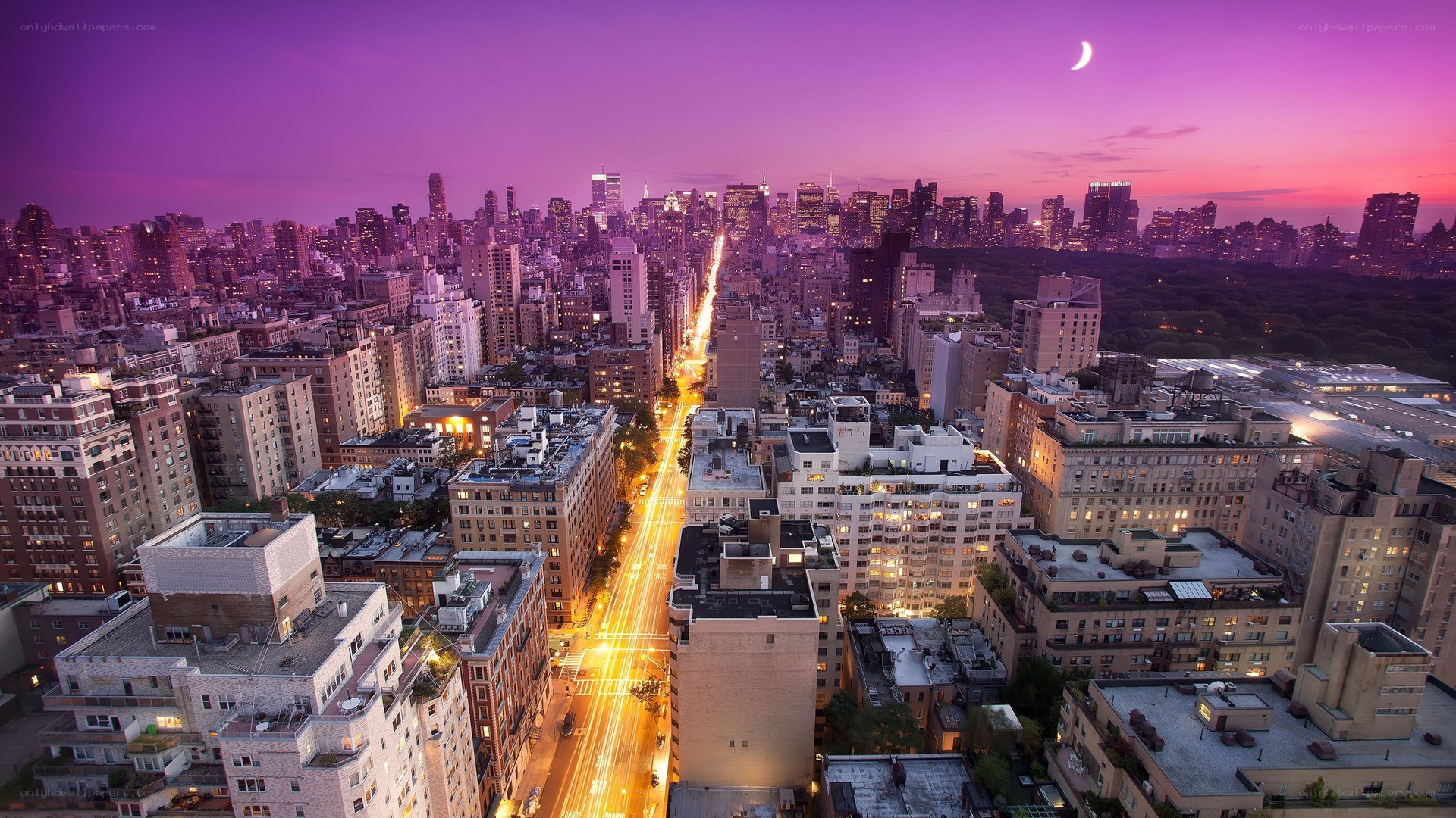 city skyline at twilight