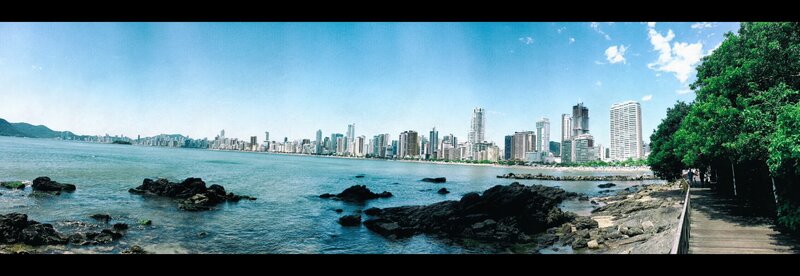 City Skyline by Sea — Blue