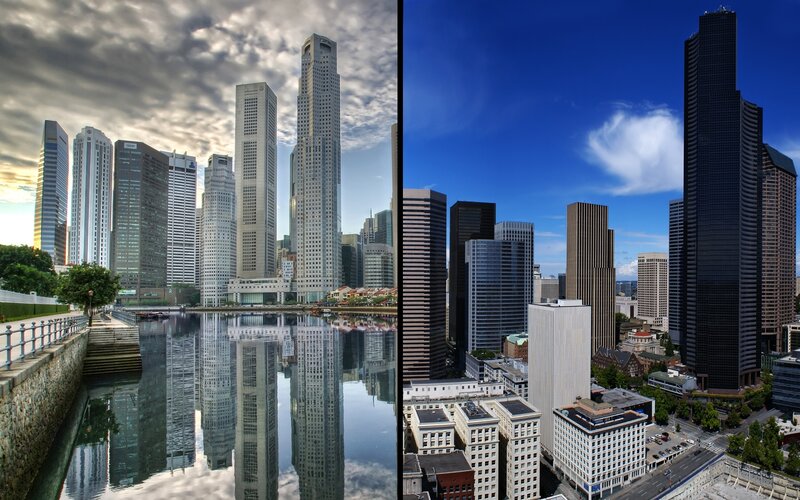 City skyline comparison