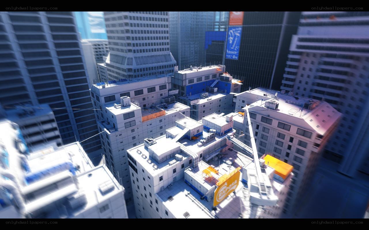 city skyline from above