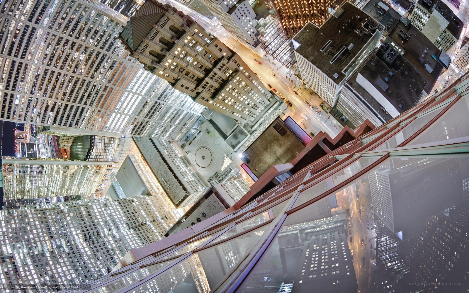 city skyline from high above