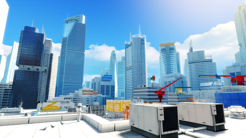city skyline from rooftop