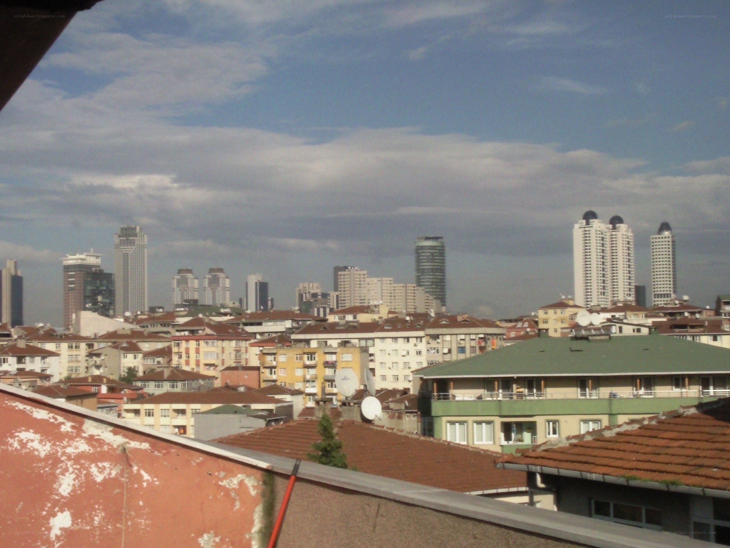 City skyline from rooftop