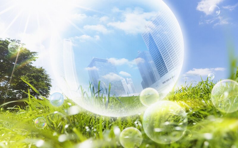City Skyline in Bubble