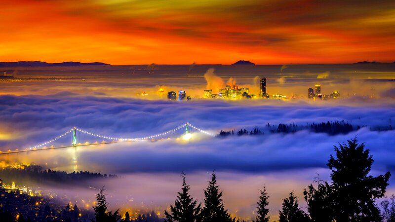 City Skyline over Fog