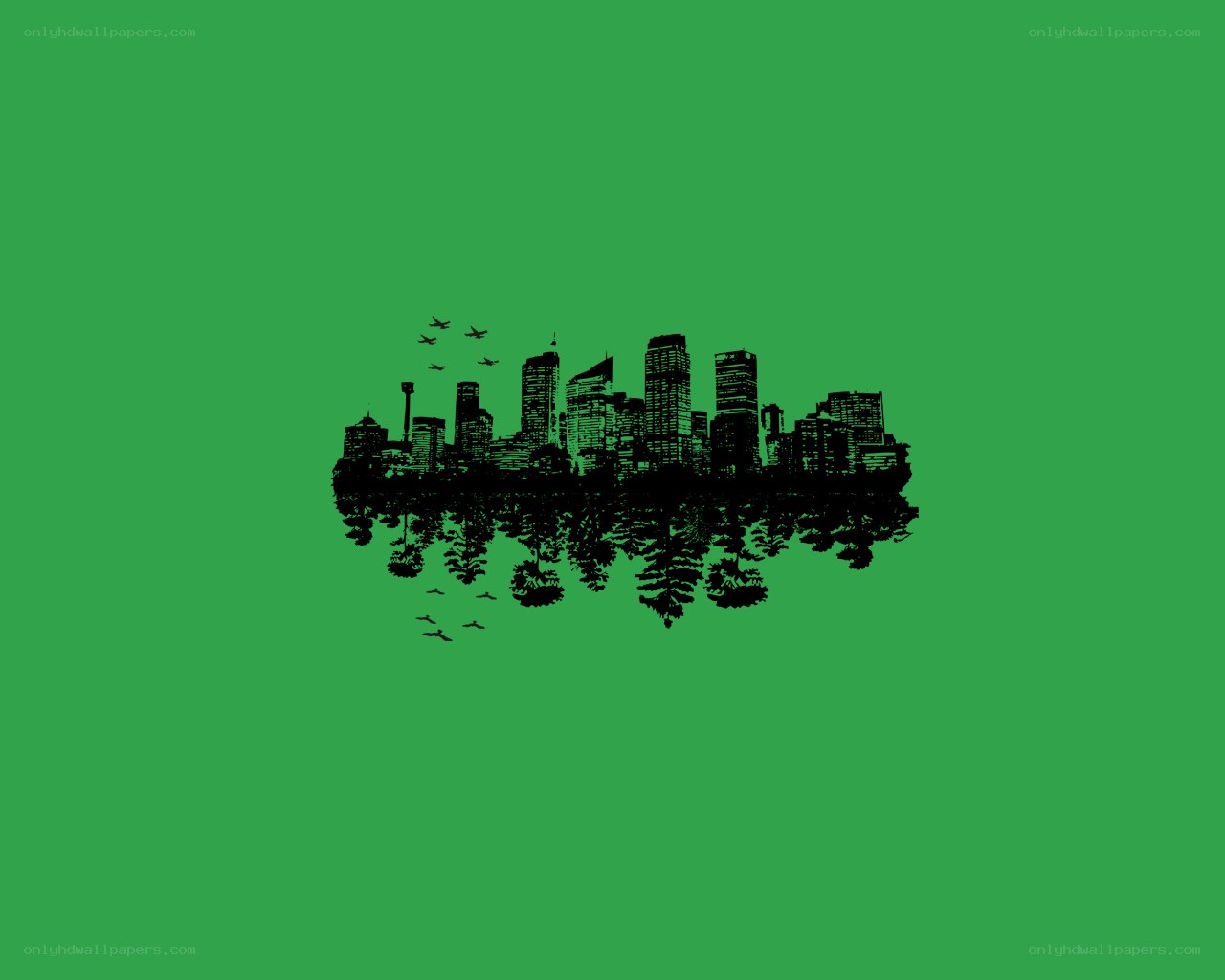 city skyline reflection