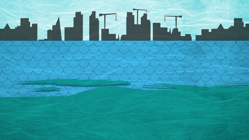 City Skyline Silhouette — Blue, Calm, Illustration