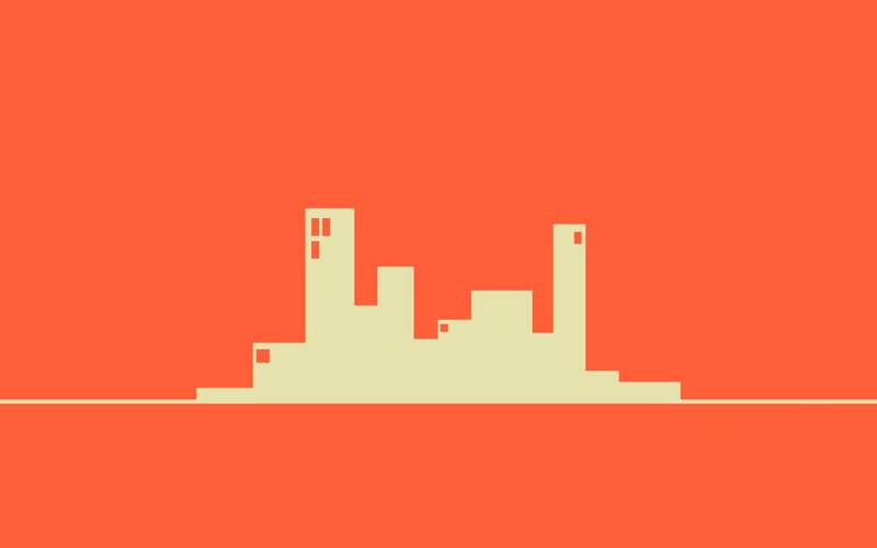 City Skyline Silhouette — Orange