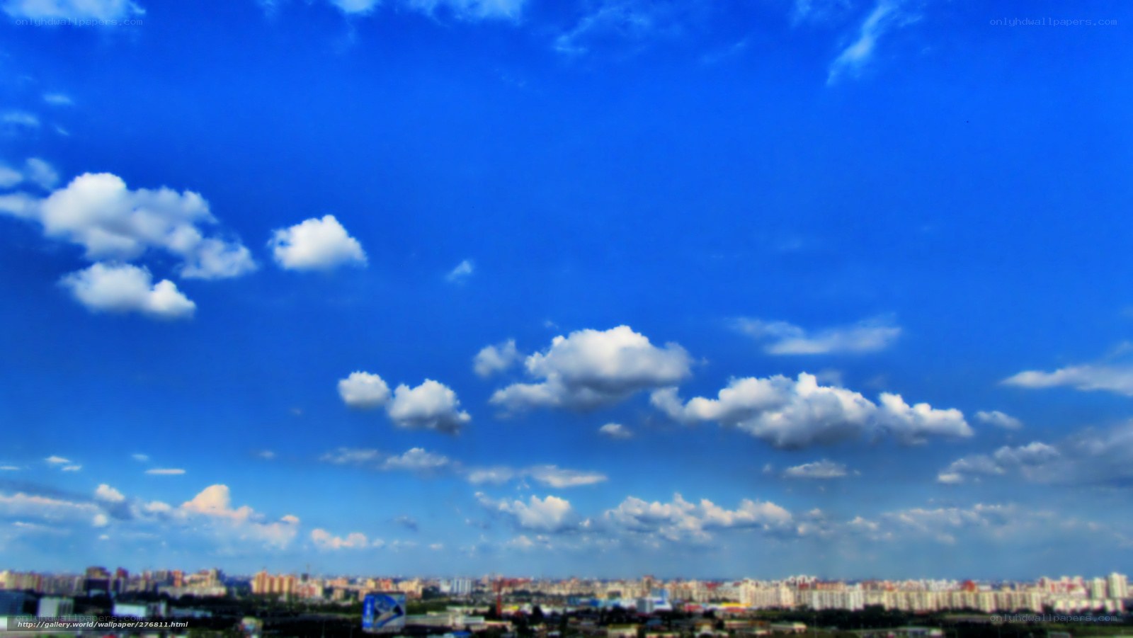 City skyline under blue sky