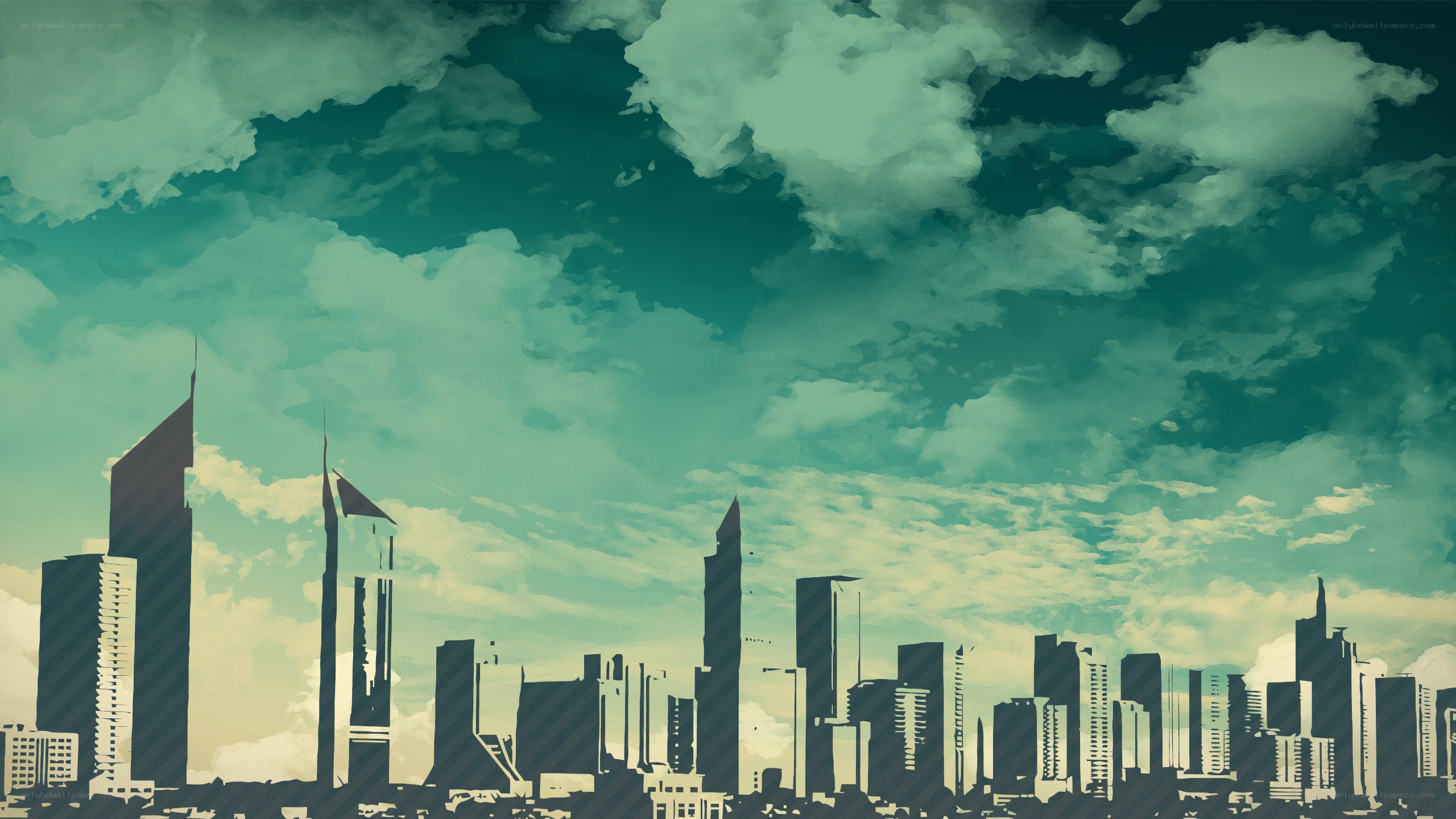 city skyline under cloudy sky